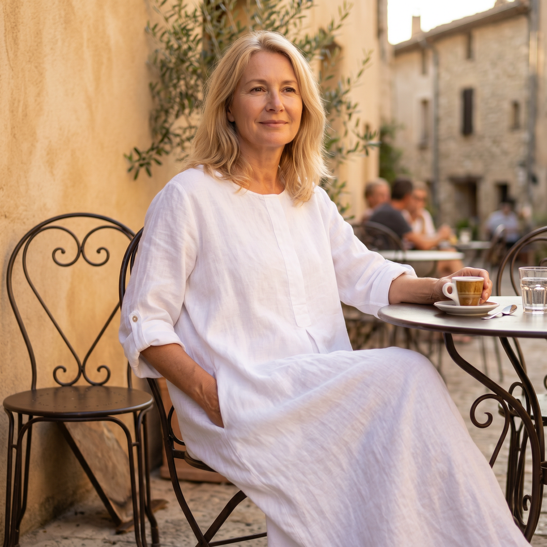 Lunavia™ – Flowy Linen-Style Maxi for Everyday Elegance