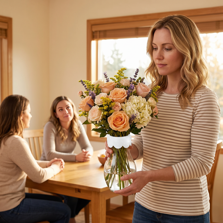 Bloomgrid™ – Stretchable Vase Insert for Effortless Bouquets