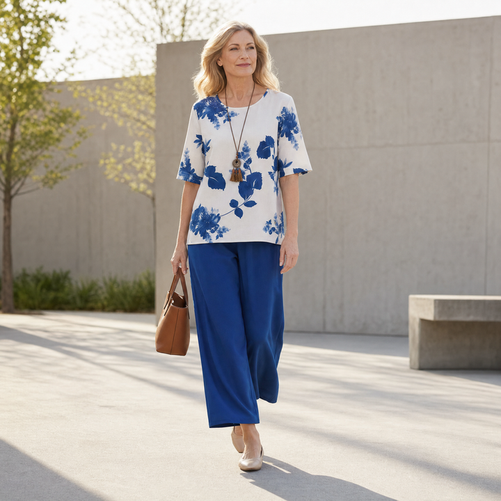 Avery™ Floral Top & Wide-Leg Pants Set