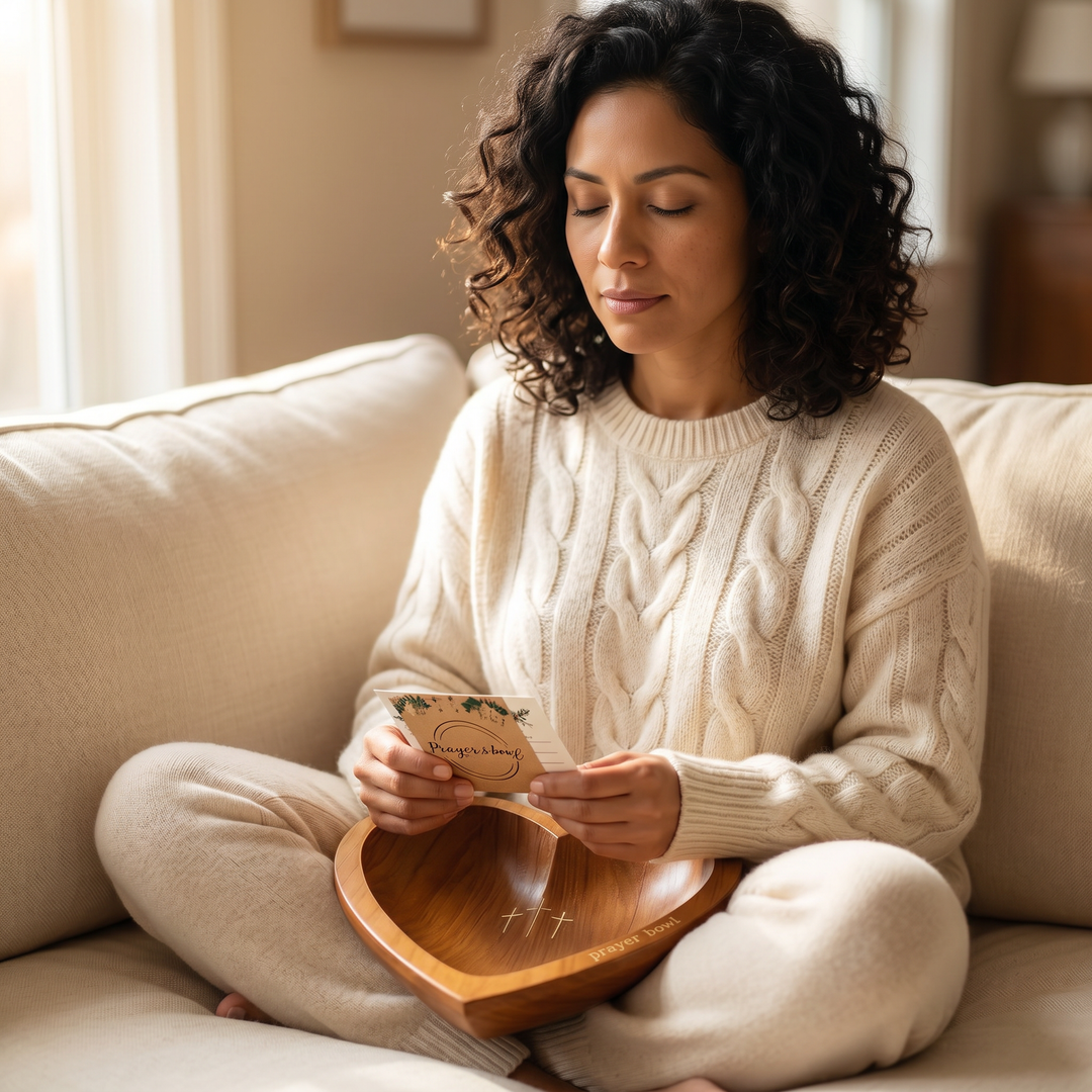 Soluna™ – Heart-Shaped Prayer Bowl with 24 Blessing Cards