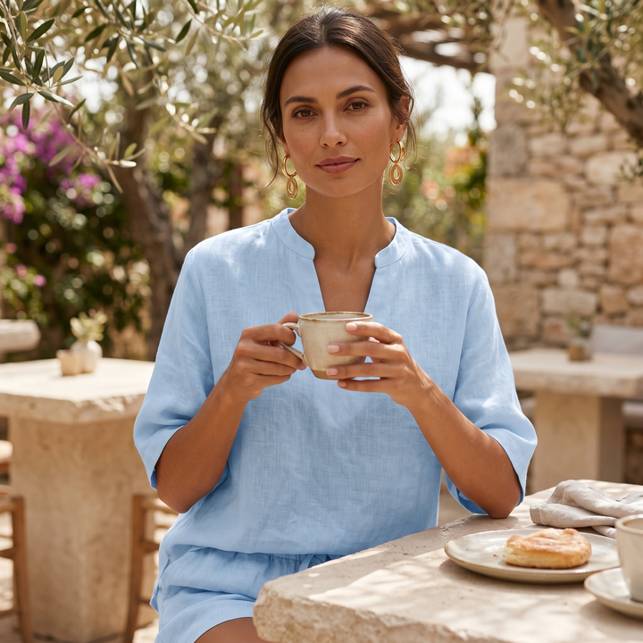Veluna™ – Breezy V-Neck Summer Set