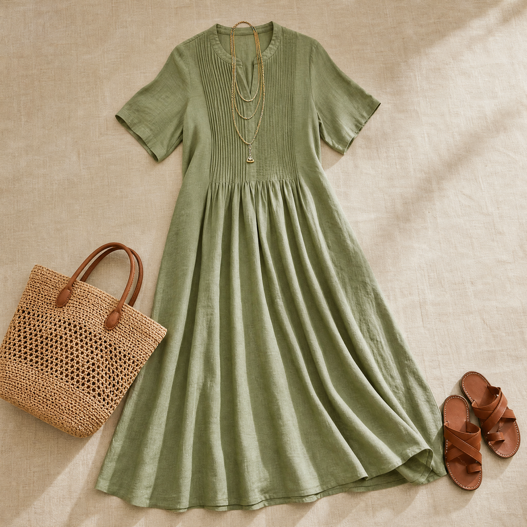 Wren™ – Pin-Tuck Maxi Dress with Pockets