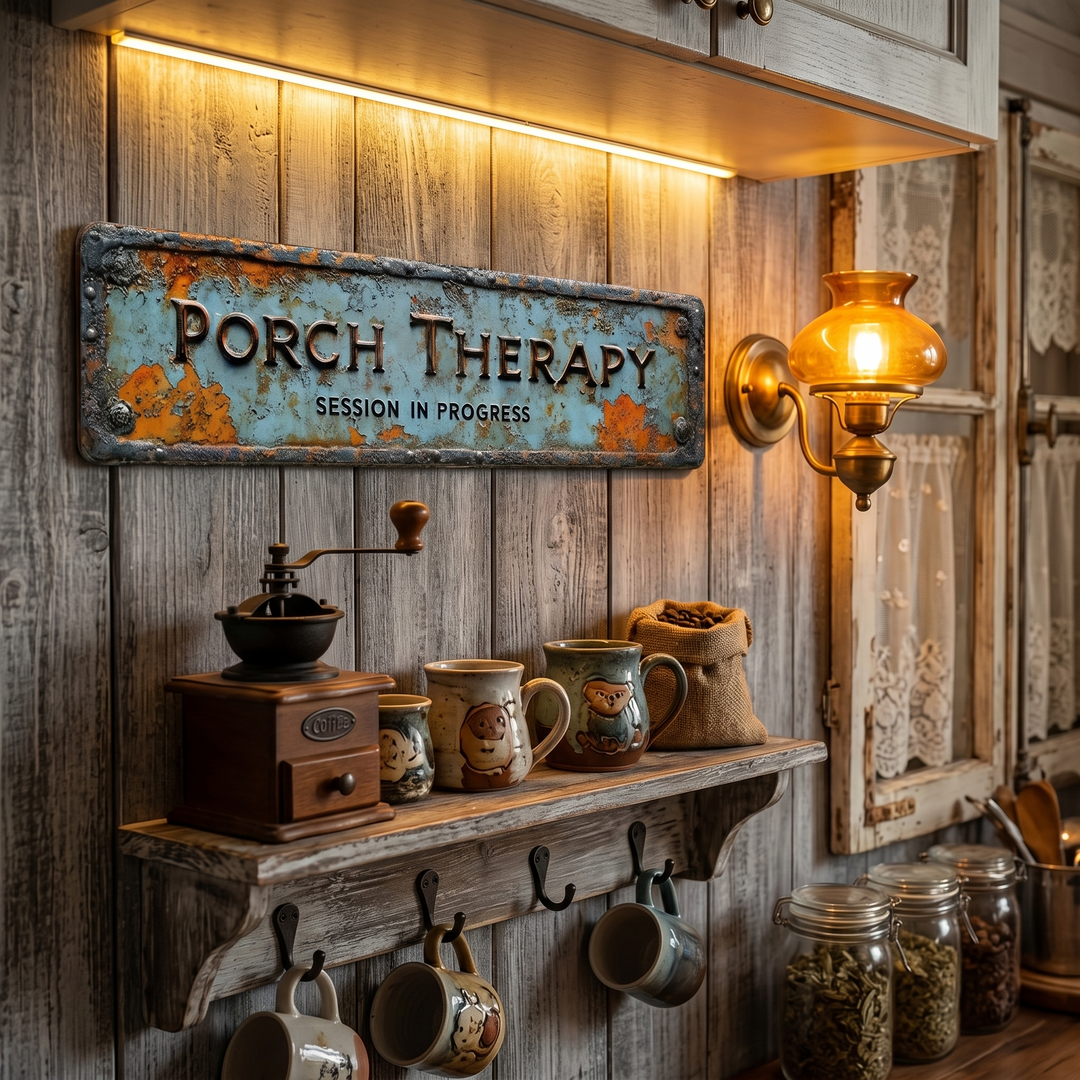 Porchly™ — Vintage Farmhouse Porch Therapy Plaque
