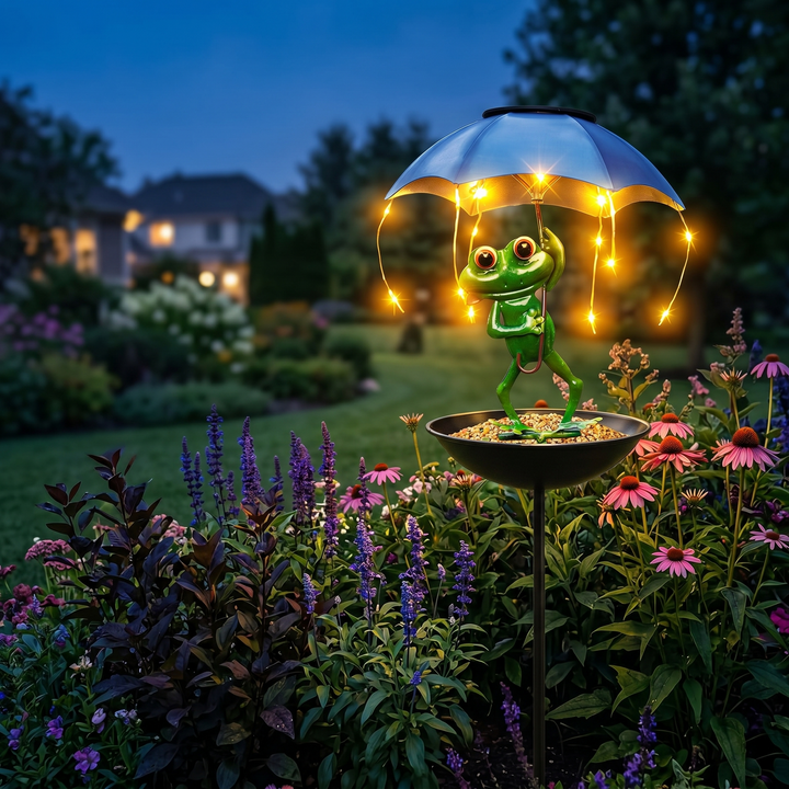 Magic Frog™ – Solar Garden Lamp with Bird Feeder