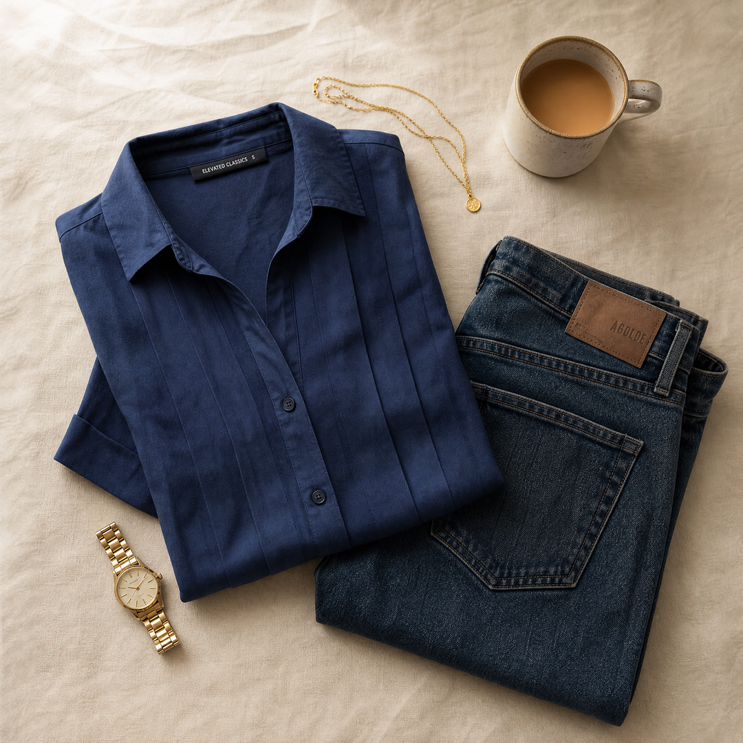 Lunavia™ – Pleated Short-Sleeve Blouse