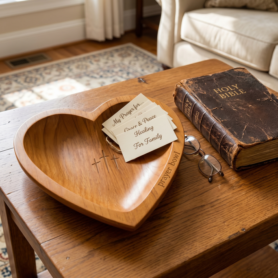 Soluna™ – Heart-Shaped Prayer Bowl with 24 Blessing Cards