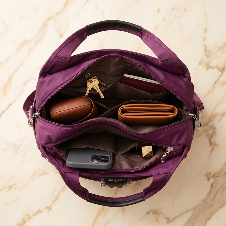 Carryella™ – Multi-Pocket Shoulder Bag with Anti-Theft Design