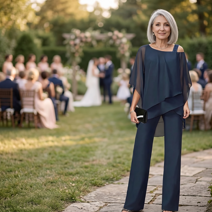 Élora™ – Asymmetric Chiffon Two-Piece Set