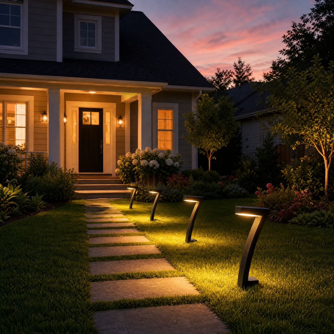 Lumenly™ – Sculptural Solar Pathway Lights (Set of 4)