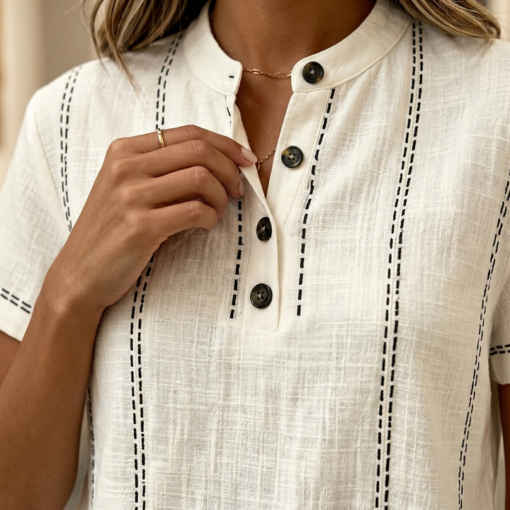 Lunavia™ – Stitched Henley Top