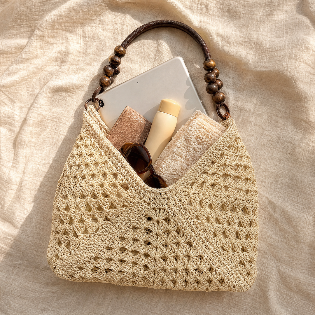 Solèra™ – Crochet Summer Tote with Hidden Lining