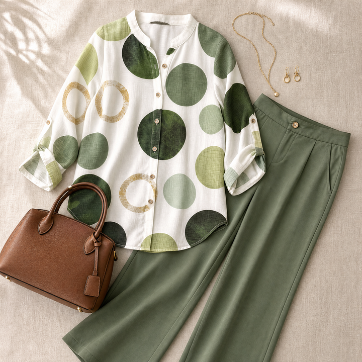Monica™ – Elegant 2-Piece Set in Sage Green
