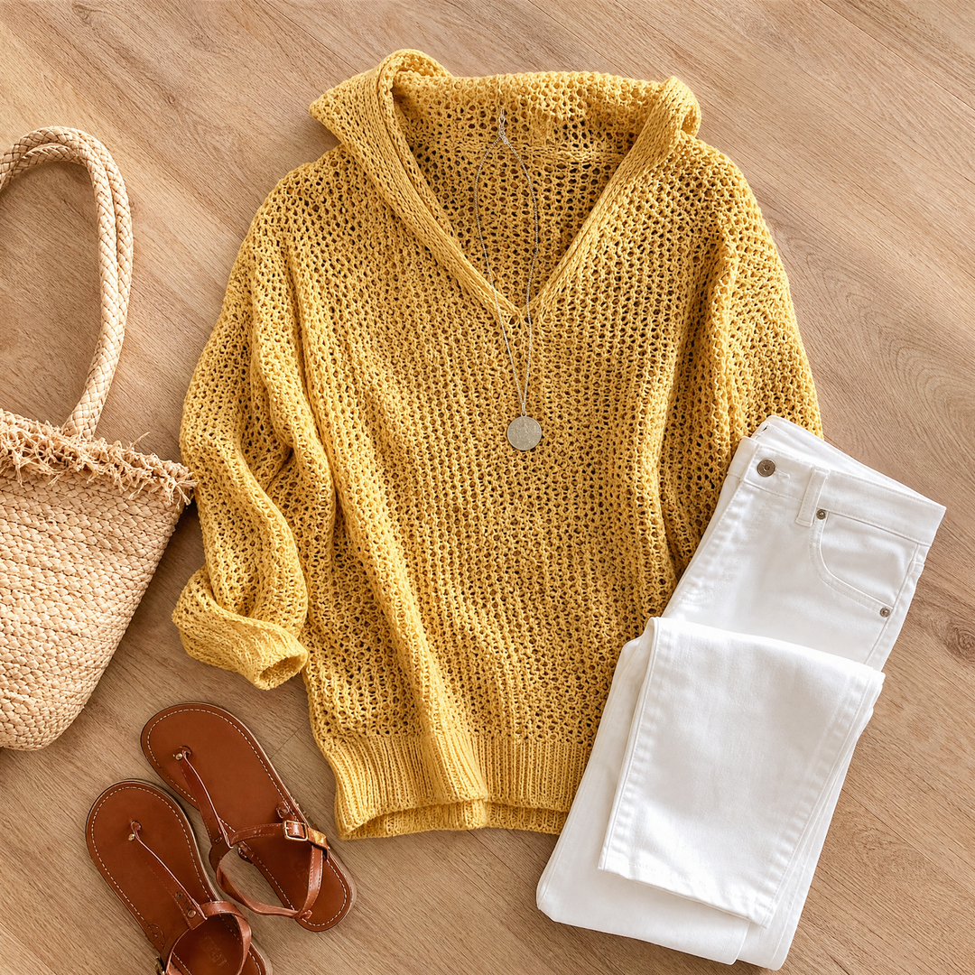 Delyne™ - Knit Hooded Pullover for Easy Layering