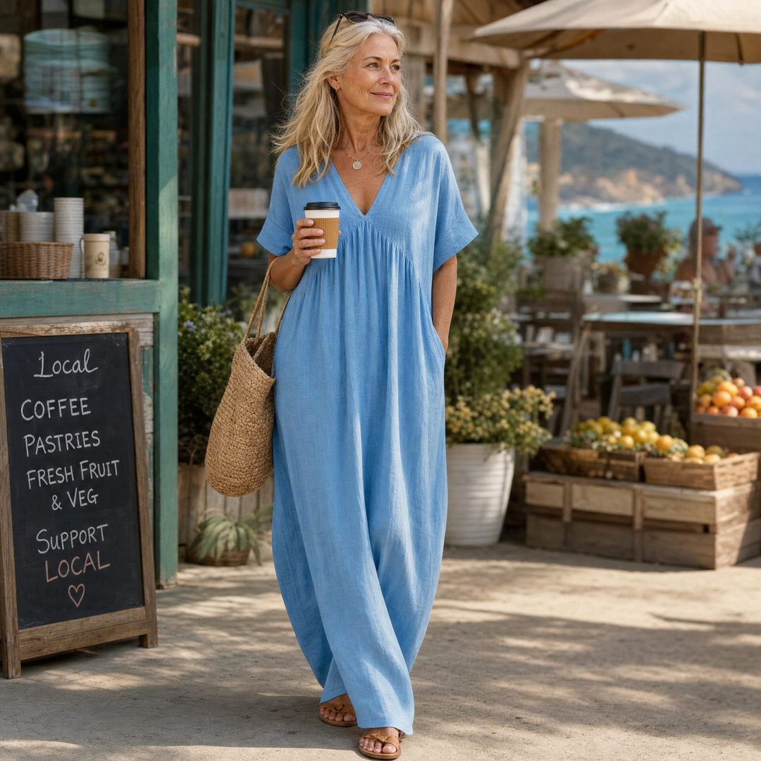 Marivelle™ - Effortless Summer V-Neck Maxi Dress
