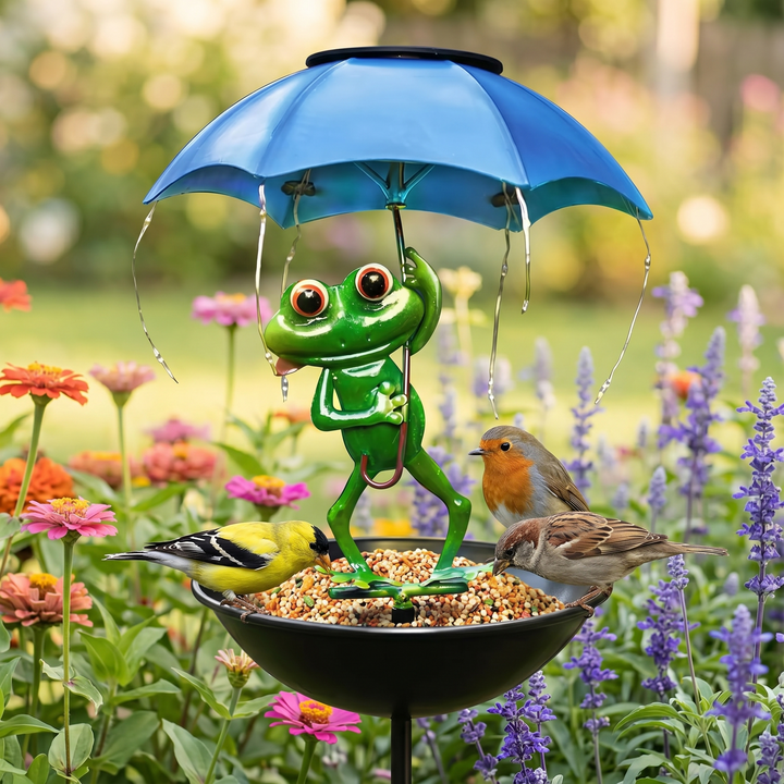 Magic Frog™ – Solar Garden Lamp with Bird Feeder