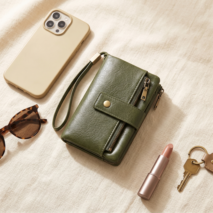 Veluna™ Long Wallet with Phone Pocket and Wrist Strap
