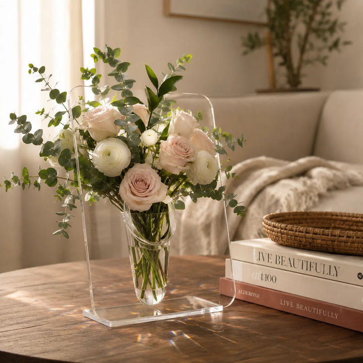 Belavera – Clear Acrylic Frame Vase for Flowers, Modern Picture