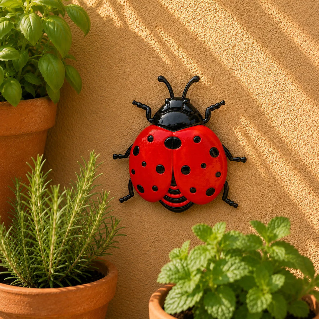 Bloomly – 3D Metal Bee Butterfly and Ladybug Garden Wall Decor Set, Hand