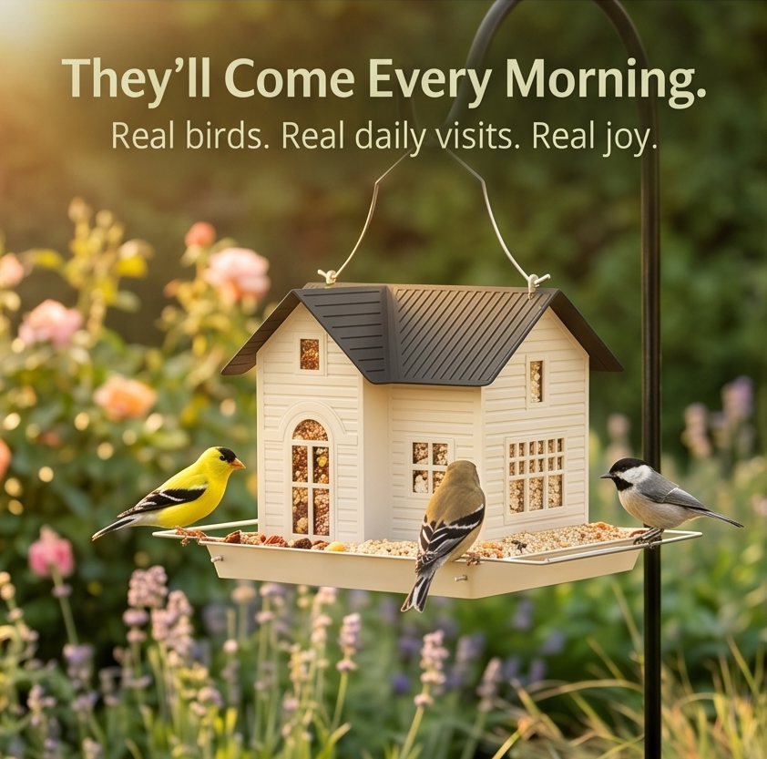 Lumora™ - Solar Bird House Feeder with Auto Glow Windows
