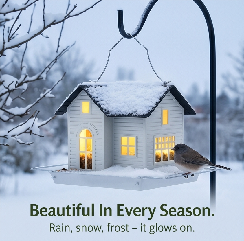 Lumora™ - Solar Bird House Feeder with Auto Glow Windows