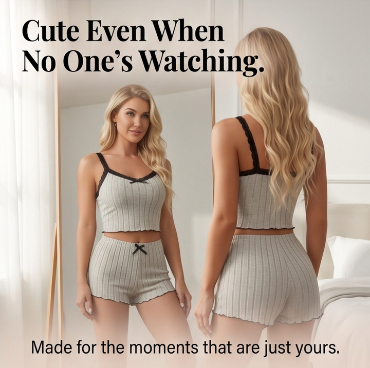 Lunavia™ – Ribbed Knit Cami & Shorts Pajama Set