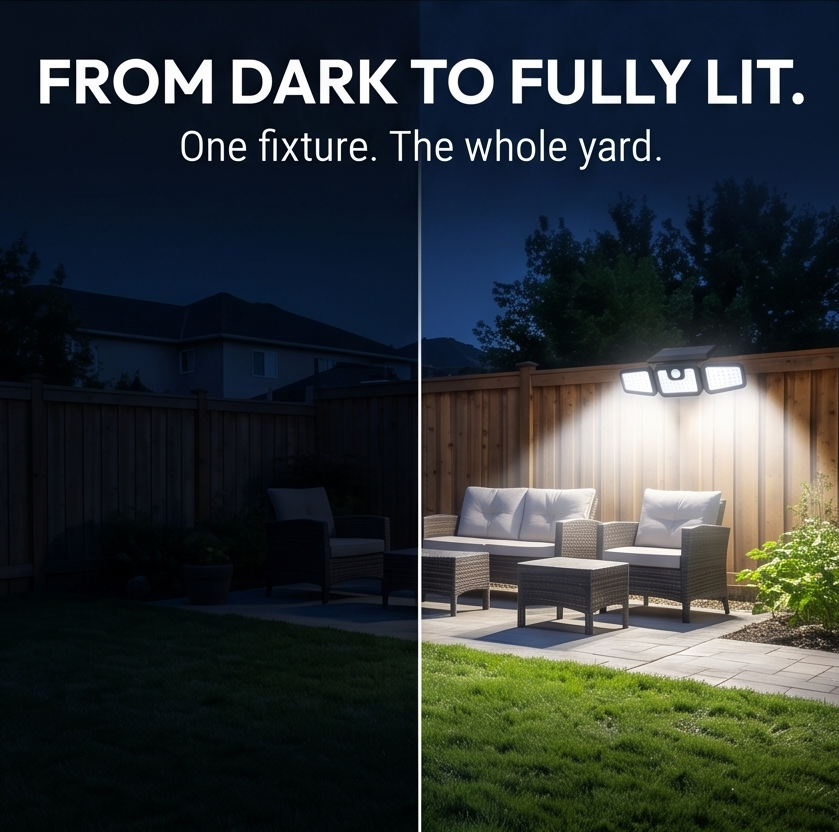 Northwall™ – 3-Head Solar Wall Light with Motion Sensor