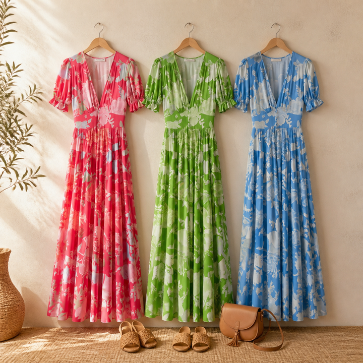 Minelda™ – Flowing Floral Maxi Dress