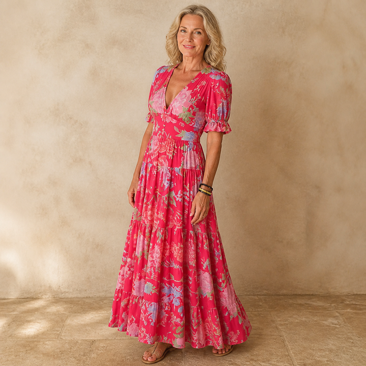 Minelda™ – Flowing Floral Maxi Dress