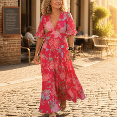 Minelda™ – Flowing Floral Maxi Dress