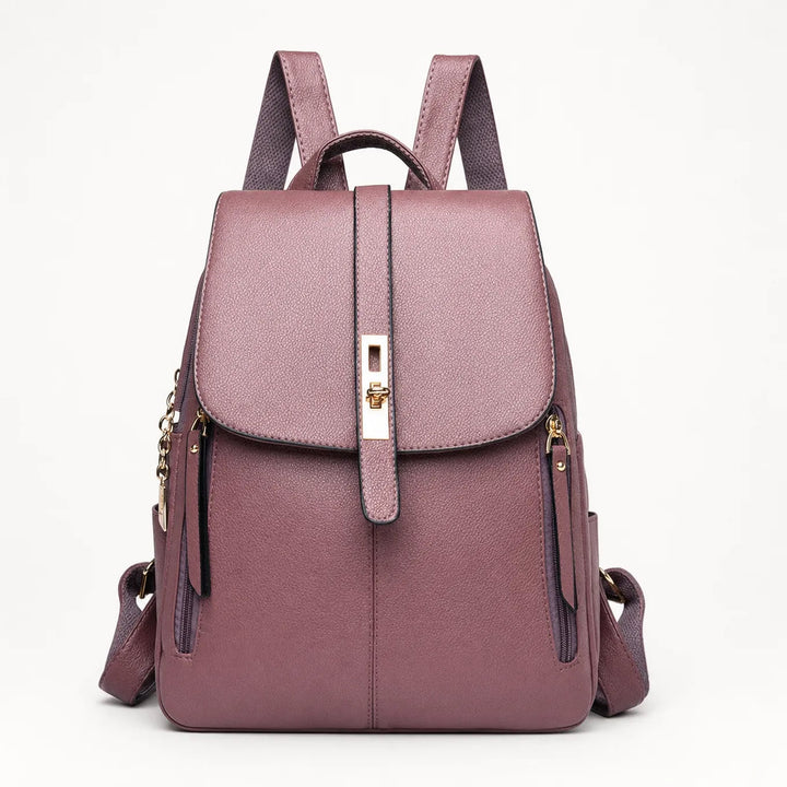 Marabella – Backpack with Twist-Lock Flap and Rose-Gold Hardware