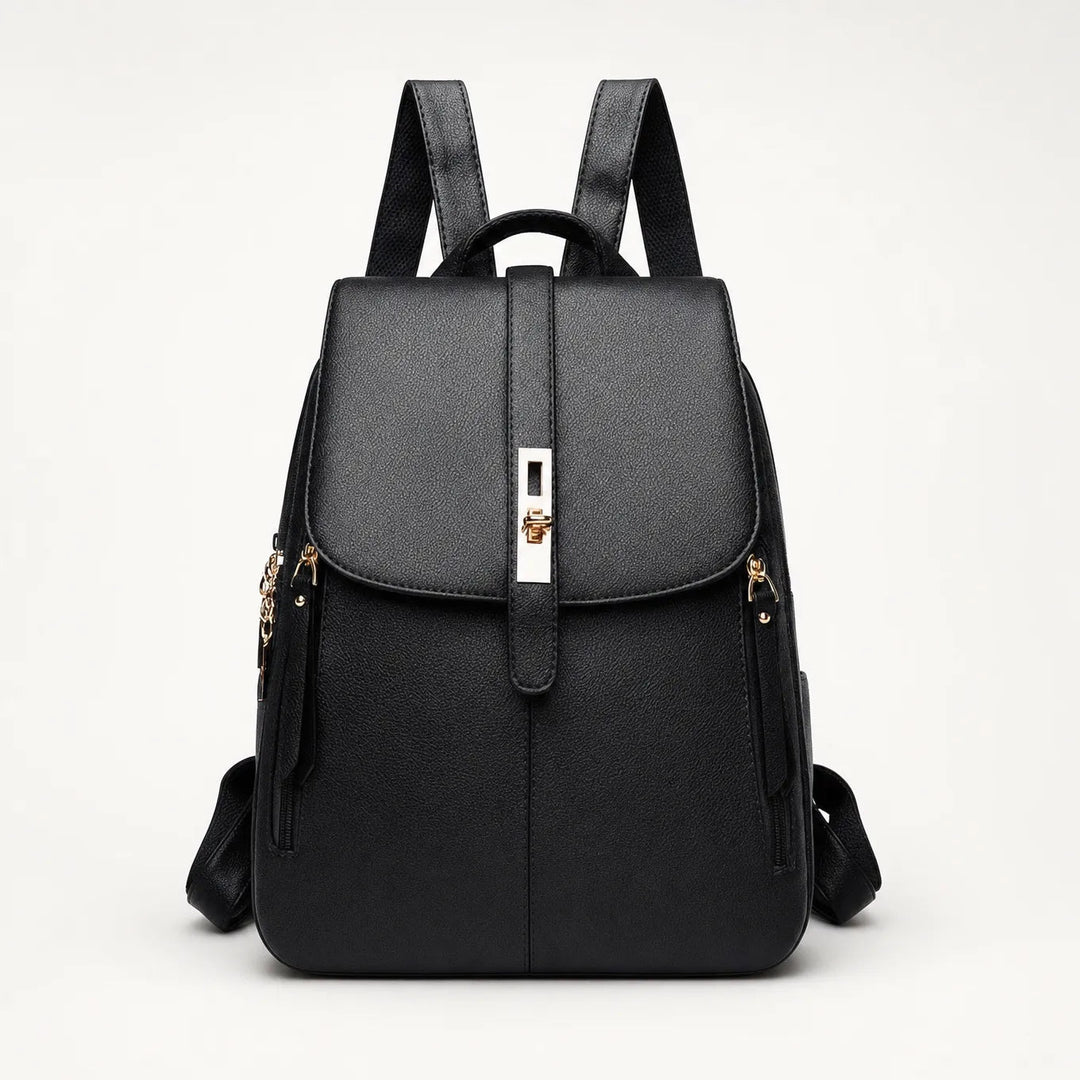 Marabella – Backpack with Twist-Lock Flap and Rose-Gold Hardware