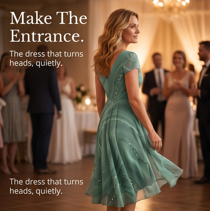 Osyla™ - Flowing Marbled Midi Dress for Special Occasions