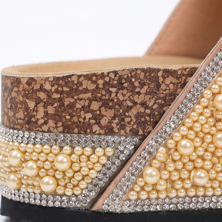 Pearlique™ – Pearl Platform Slide Sandals