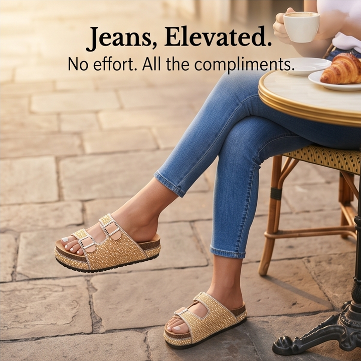 Pearlique™ – Pearl Platform Slide Sandals