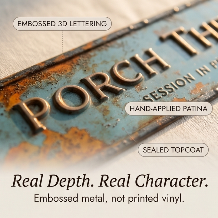 Porchly™ — Vintage Farmhouse Porch Therapy Plaque