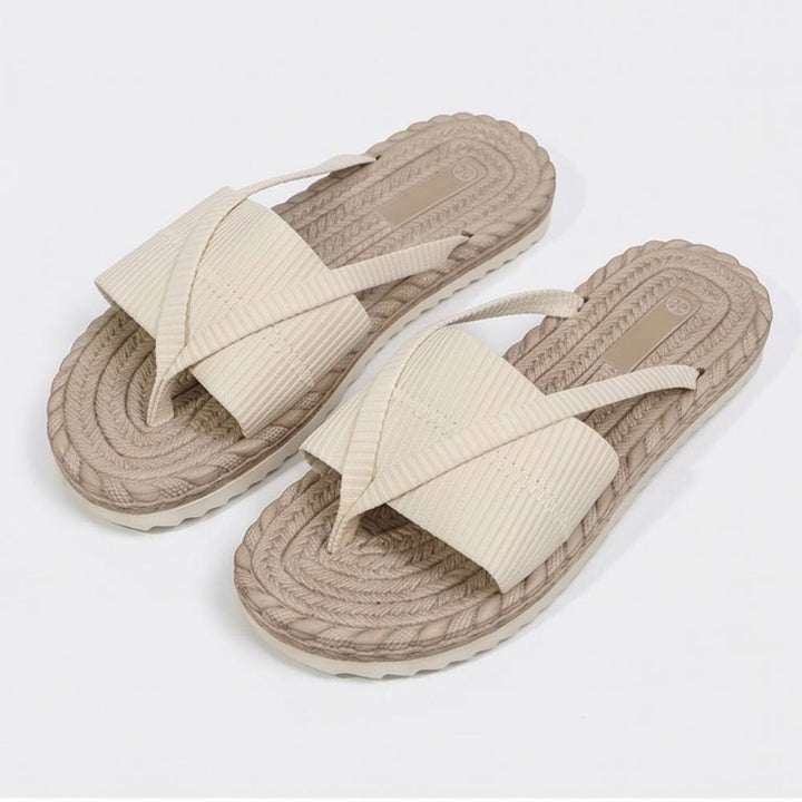Lunara™ – Soft Woven Summer Slide Sandals