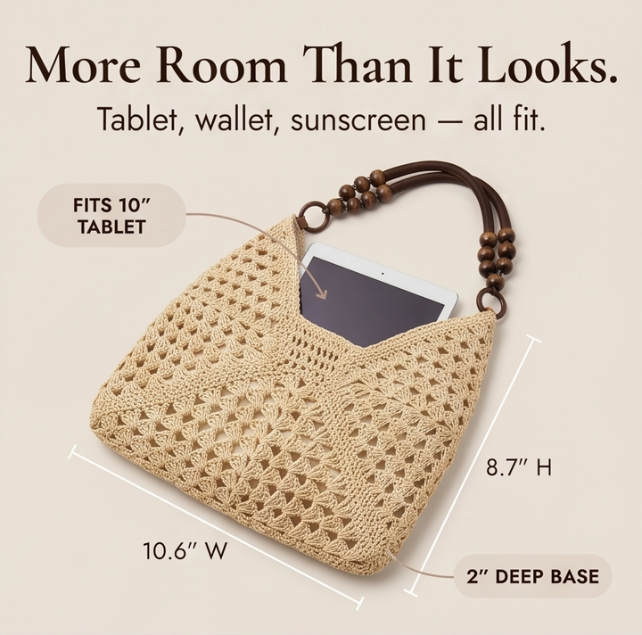 Solèra™ – Crochet Summer Tote with Hidden Lining