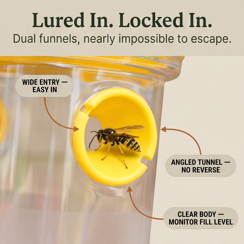 Waspora™ Solar Wasp Trap with LED for Day and Night Catching (2Pack)