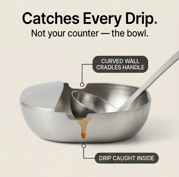 Spoonara™ Heavy Stainless Spoon Rest for Tidy Counters