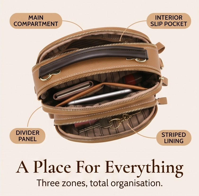 Velora™ – Multi-Compartment Crossbody Bag