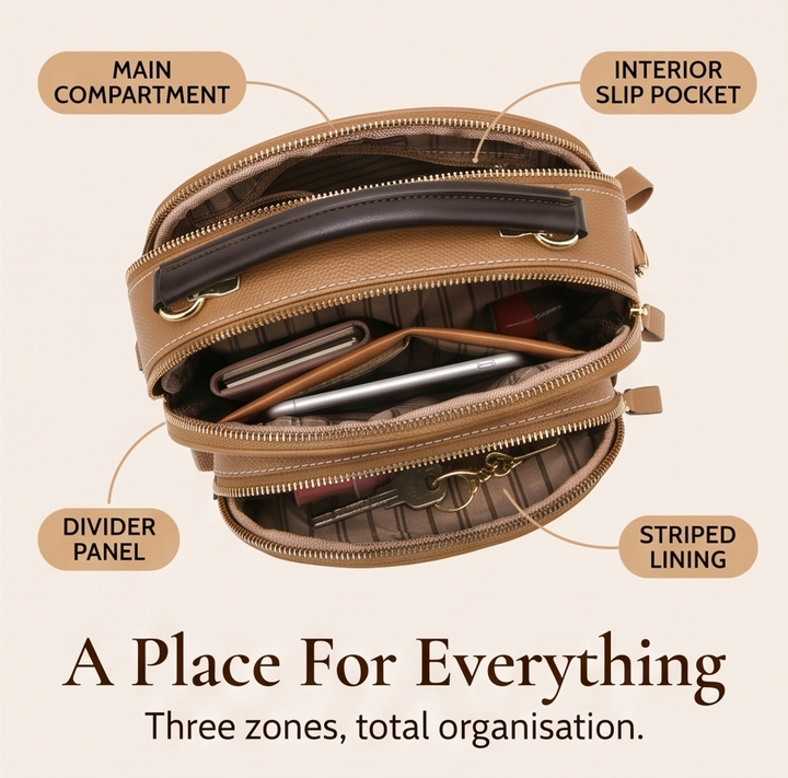 Velora™ – Multi-Compartment Crossbody Bag