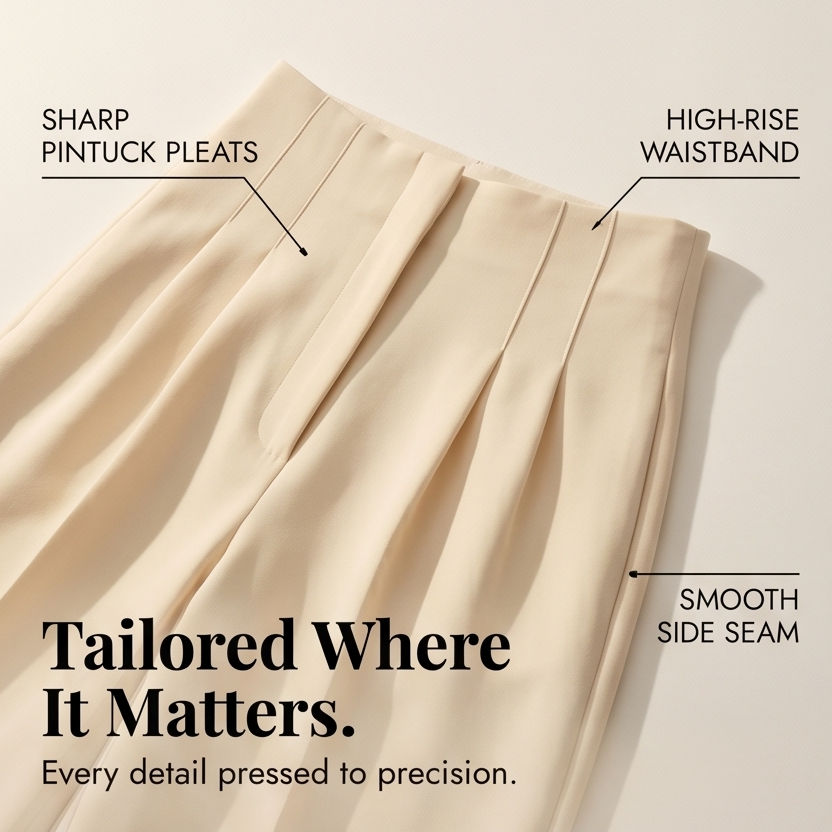 Velora™ – Tailored Pleated Trousers for Elongated Legs