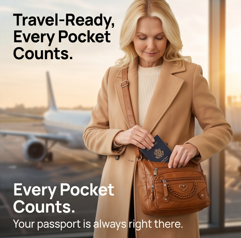 Veluna™ – Multi-Pocket Crossbody Bag for Everyday Carry