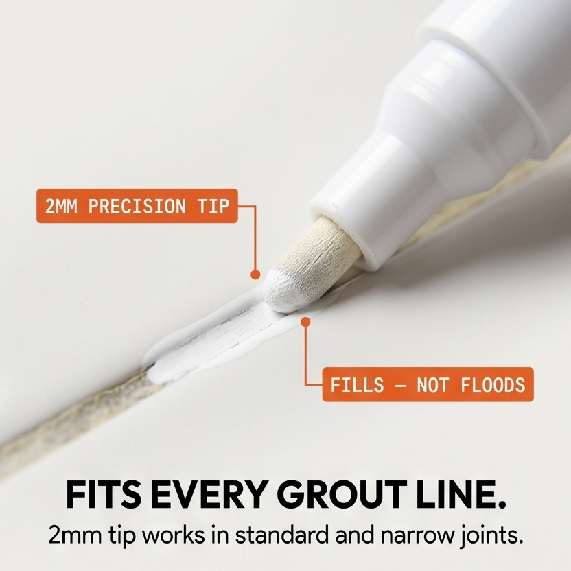 GroutGlo™ Waterproof Grout Pen for Bright White Tile