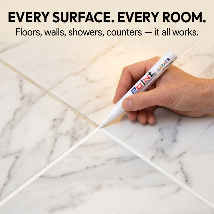 GroutGlo™ Waterproof Grout Pen for Bright White Tile