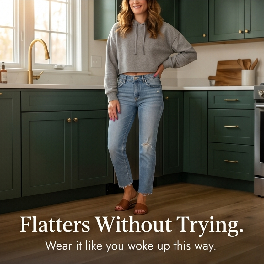 Wearbella™ – Frayed Hem 7/8 Jeans